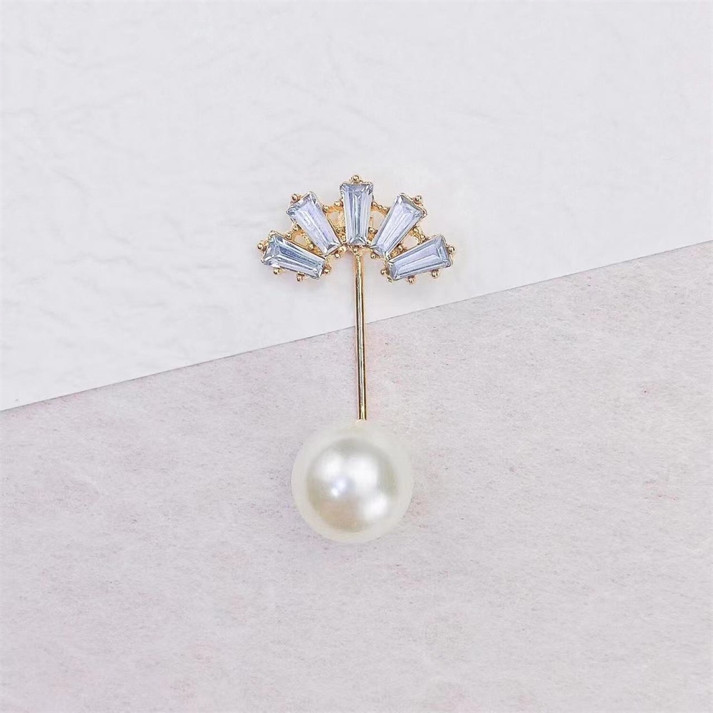 Ghim Cài Cổ Áo Đính Ngọc Trai Thiết Kế Độc Đáo Thời Trang Chống Trượt Cho Nữ