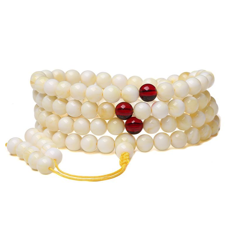 Chuỗi 108 Hạt Đá Tự Nhiên Màu Hổ Phách Tự Nhiên Dùng Làm Vòng Tay / Dây Chuyền