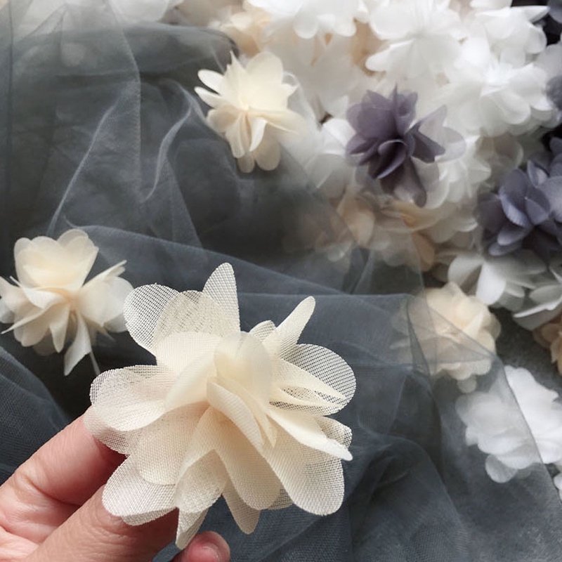 Bộ 20 Bó Hoa Vải Chiffon Rộng 5.5CM