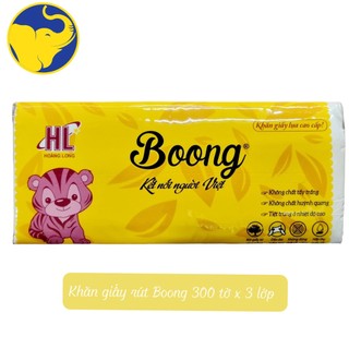 Khăn giấy rút boong hoàng long gói 300 tờ x 3 lớp