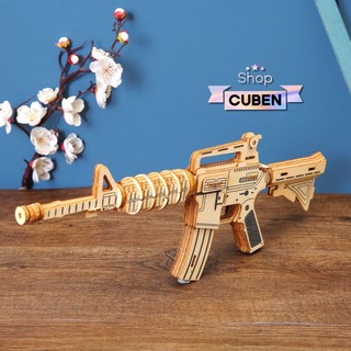 Đồ chơi lắp ráp 3D gỗ - Light machine gun-cắt laser