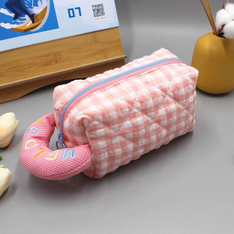 Túi Đựng Mỹ Phẩm Vải cotton Thêu Họa Tiết Xinh Xắn