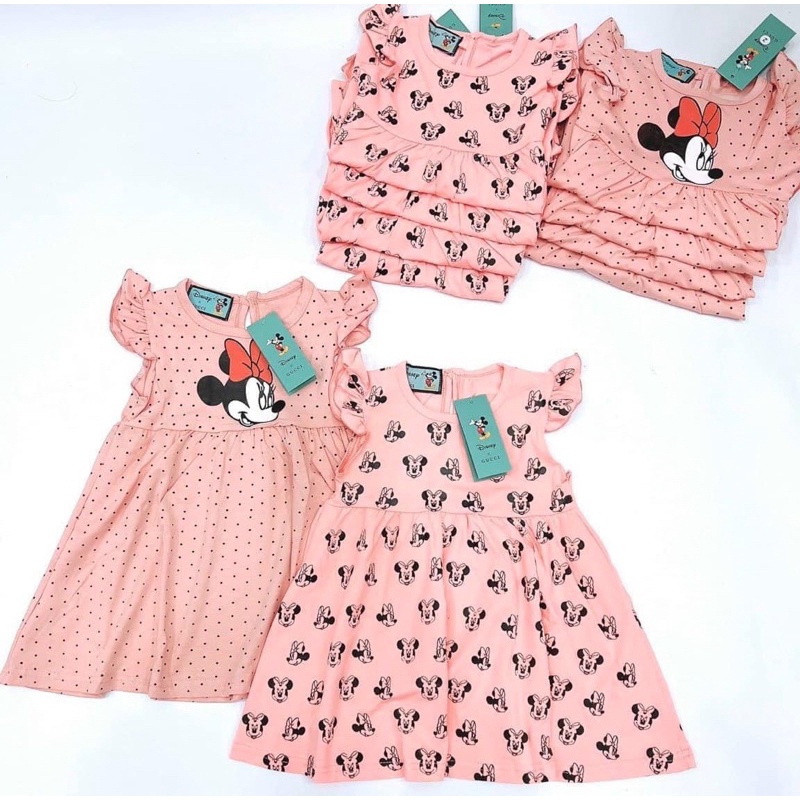 Set 2 váy mickey bé gái , chất cotton vải mền , bé mặc đi học đi chơi đều xinh