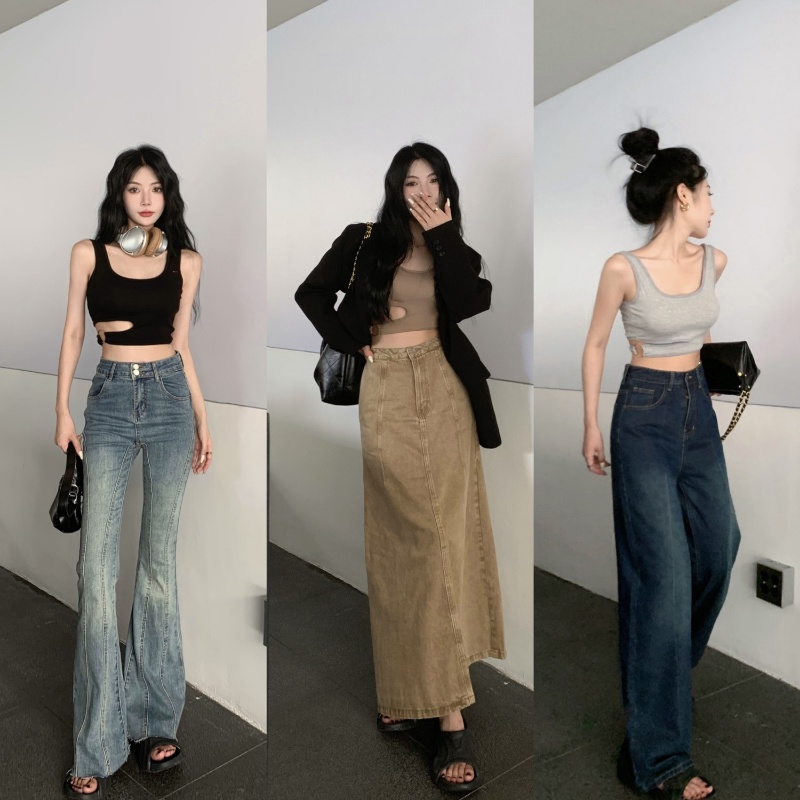 Áo Tank Top Dệt Kim Mỏng Màu Trơn Thời Trang Mùa Hè Quyến Rũ Cho Nữ