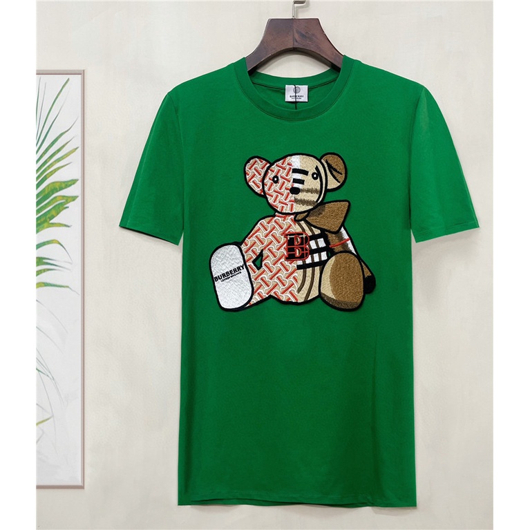 Áo Thun Nam Tay Ngắn Cổ Tròn Thêu Chữ Burberr Thời Trang Mùa Hè Size S-4XL