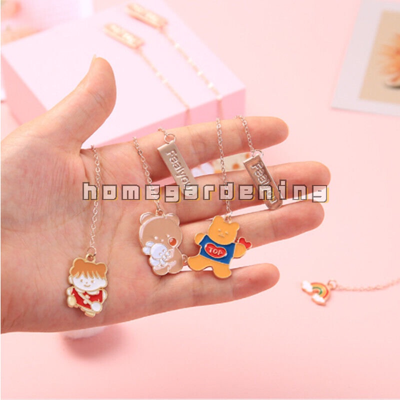 Kẹp Đánh Dấu Trang Sách Bằng Kim Loại Họa Tiết Nhân Vật Hoạt Hình Dễ Thương Nhỏ Gọn Sáng Tạo