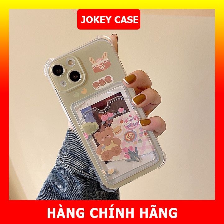 Ốp lưng IPhone trong túi đựng thẻ Gấu Picnic 6/6s/6plus/6splus/7/7plus/8/8plus/xs/11/12/13/14/Pro/Plus/Promax TT23