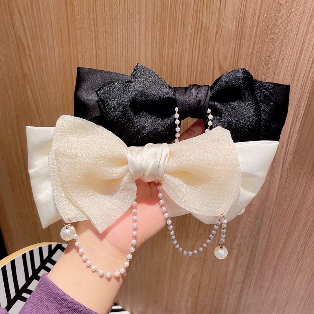 Kẹp Tóc Hình Nơ Màu Sắc Ngọt Ngào Phong Cách Vintage Cho Nữ