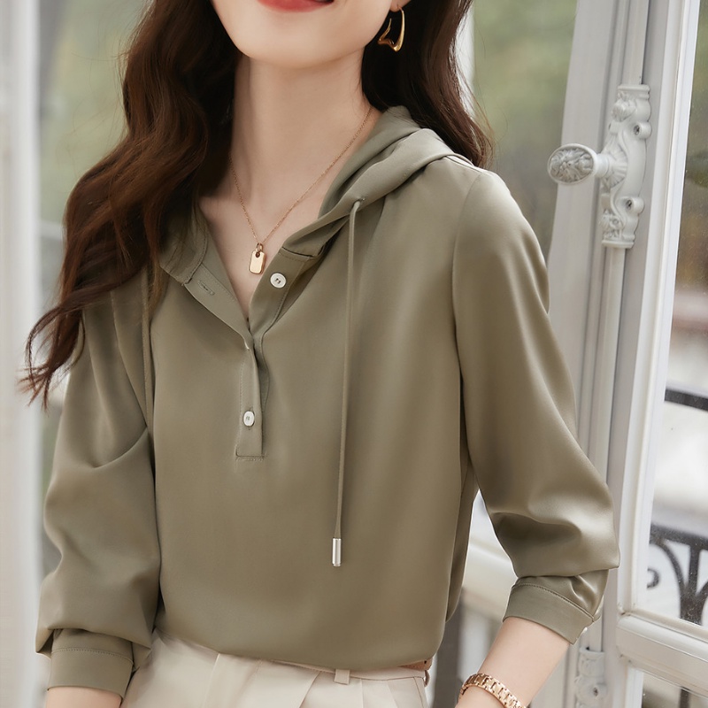 Áo Sơ Mi Satin Cao Cấp Đa Năng Phong Cách Mới Với 23 Màu Trơn Thoáng Khí