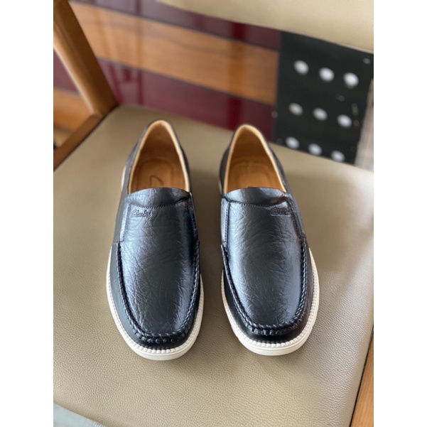 Giày mọi nam cao cấp Clarks chính hãng da thật 100%