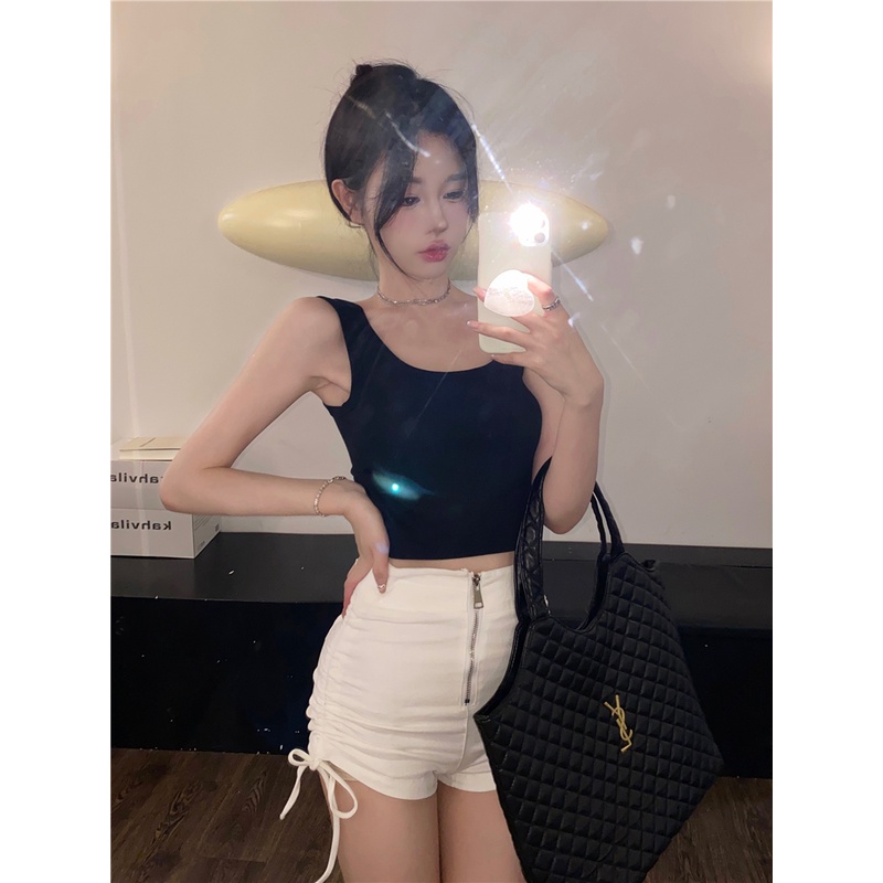 Áo Hai Dây Màu Sắc Đơn Giản Phong Cách Hàn Quốc Cho Nữ