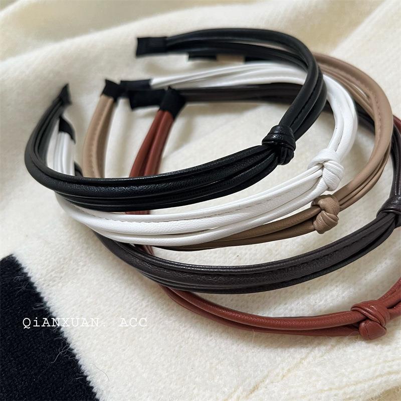 Băng Đô Cài Tóc Bằng Da Thiết Kế Đơn Giản Phong Cách Hàn