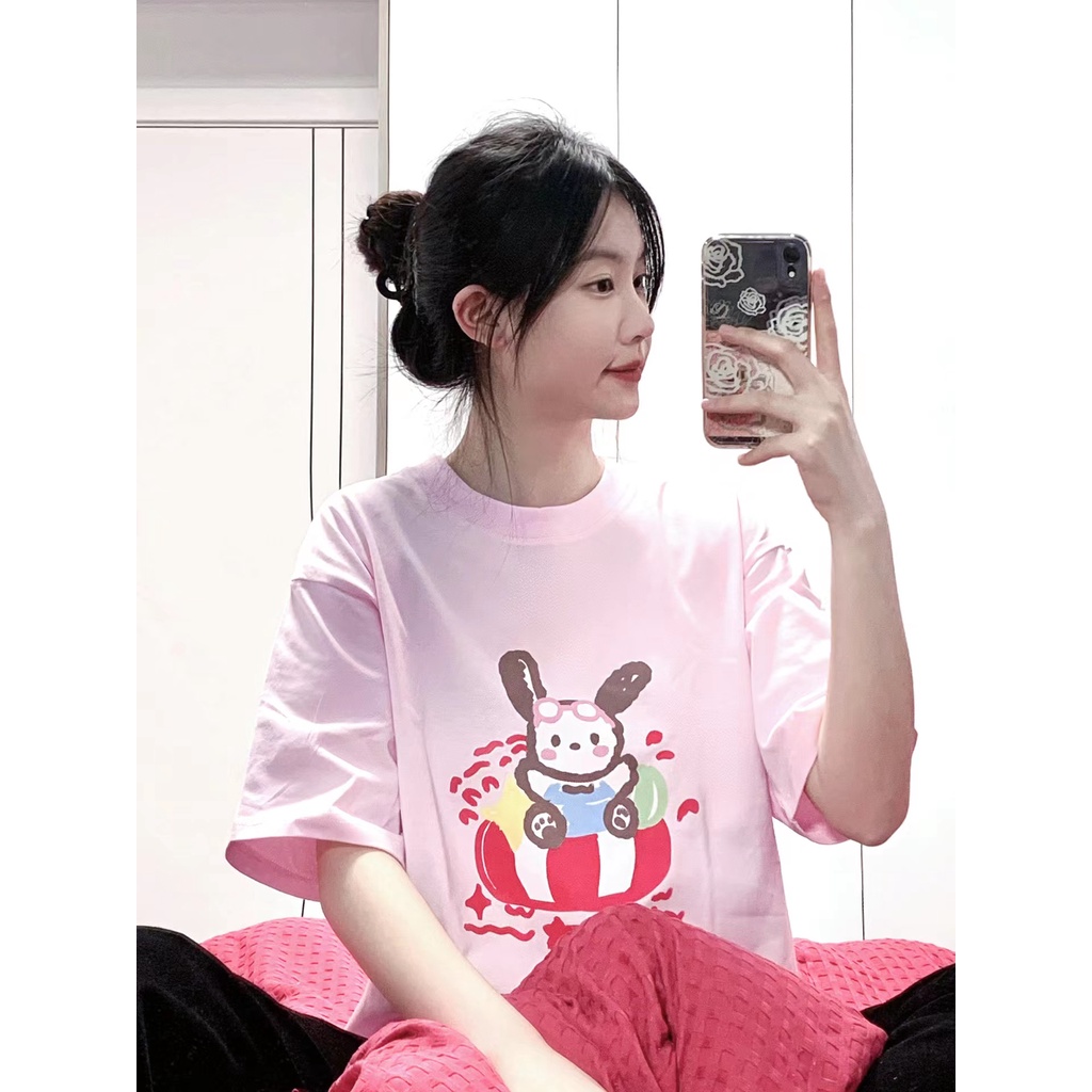 NRVP Áo Thun 100% Cotton Tay Ngắn Dáng Rộng In Hình Thời Trang Phong Cách Hàn Quốc Cho Nam Và Nữ