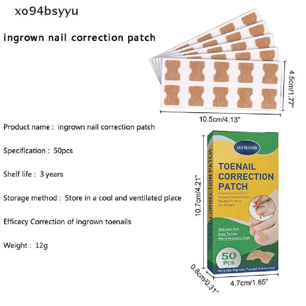 Set 50 Miếng Dán Chỉnh Sửa Móng Chân Xo94Bsyu Tiện Dụng