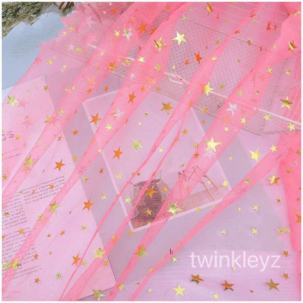 Tấm Vải Lưới Hình Ngôi Sao Màu Vàng Dùng Làm Đồ Thủ Công / Trang Trí DIY