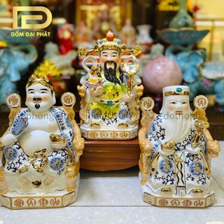 Tượng thần tiền, tượng thần tài thổ địa gấm xanh cao cấp, Tượng quan thần Lộc , thổ địa thần tài sứ