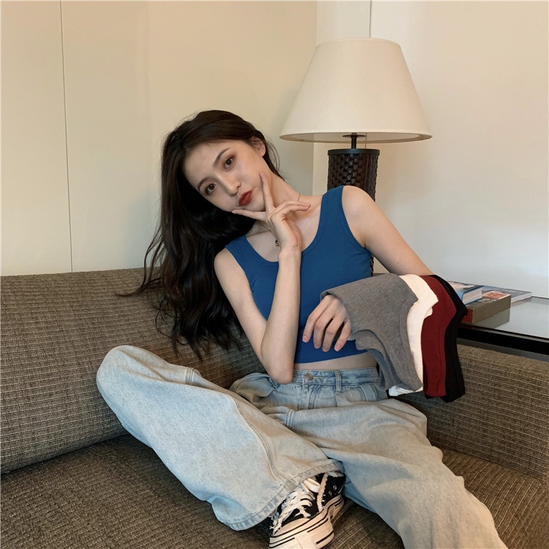 Áo Lửng Không Tay Lưng Cao Thời Trang Quyến Rũ Cho Nữ