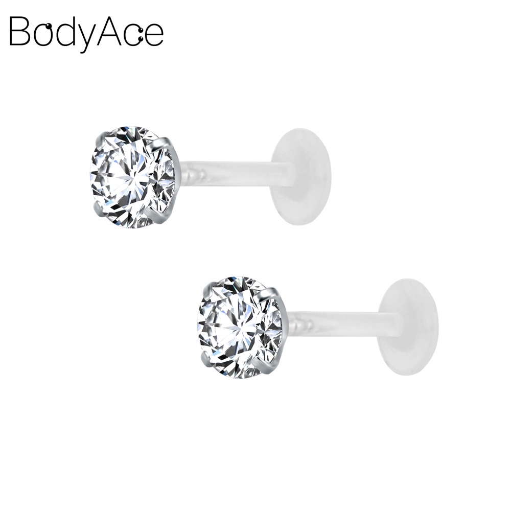 1 Cặp Khuyên Xỏ Cơ Thể Trong Suốt Bioflex Nhiều Màu Helix Tragus Sụn Tai / Môi