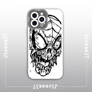 Ốp lưng iphone samsung xiaomi oppo cạnh vuông Jicase JMcase Người Nhện Đầu Lâu Skull Spider Man Art
