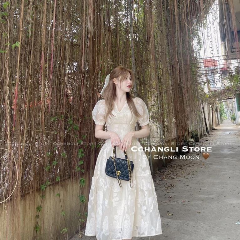 Váy Ren/ Đầm Ren Gấm Hoa Nổi 2 Lớp Dáng Xoè Clara Siêu Xinh