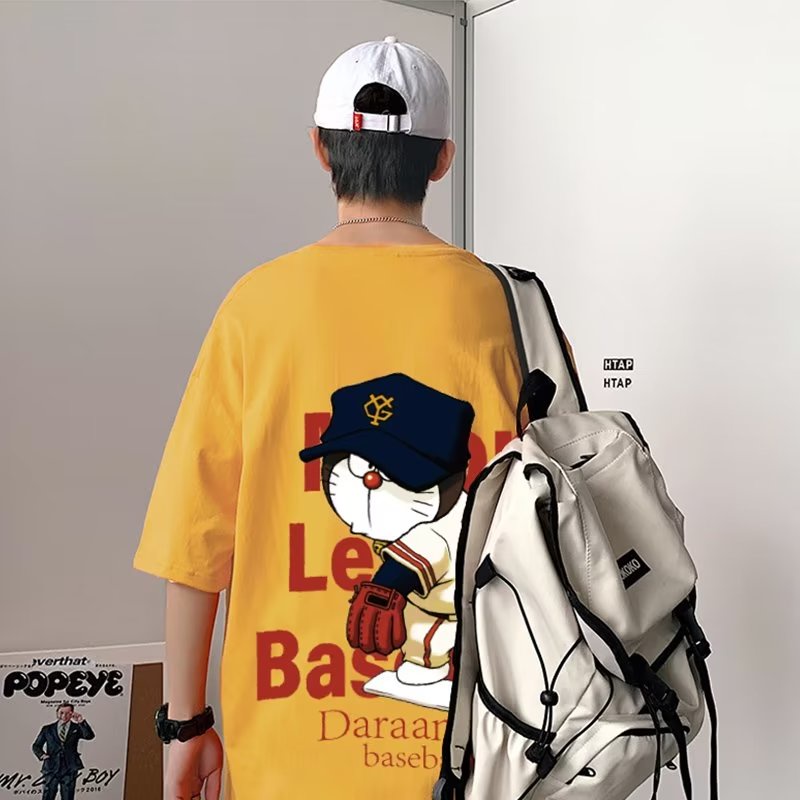 Áo Thun Nam Cổ Tròn Dáng Rộng In Chữ Phong Cách hip hop Hàn Quốc Cỡ M-5XL