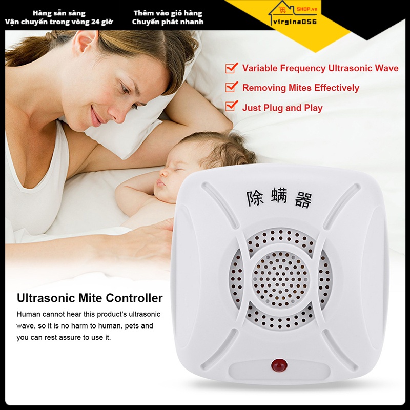 Có thể bán buôn Bộ điều khiển mite bụi siêu âm 220V Repeller Tiếng ồn thấp cắm điện trong ve Thiết bị loại bỏ Virgina056 Hàng giao ngay