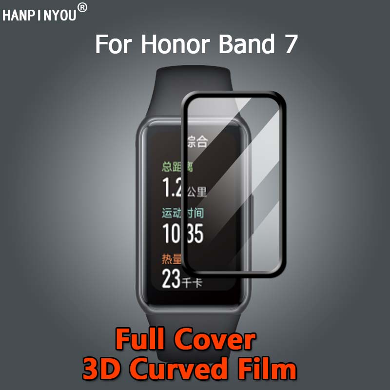 Kính Cường Lực Trong Suốt Viền Cong 3D Bảo Vệ Màn Hình Đồng Hồ Thông Minh Huawei Honor Band 7