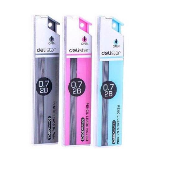 Ruột bút chì 0.5mm/0,7mm Deli, Xanh dương/Cam/Xanh lục/Hồng - 1 Ống - E7003/E7004 - HIKOMA STORE