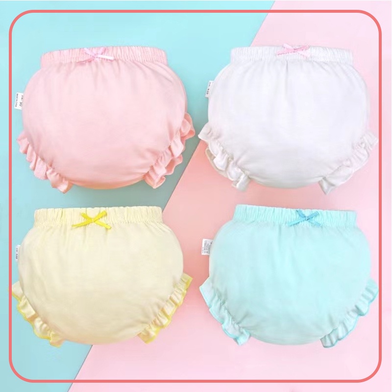 Quần lót 100% cotton thoáng khí thoải mái cho bé 0-3 tuổi