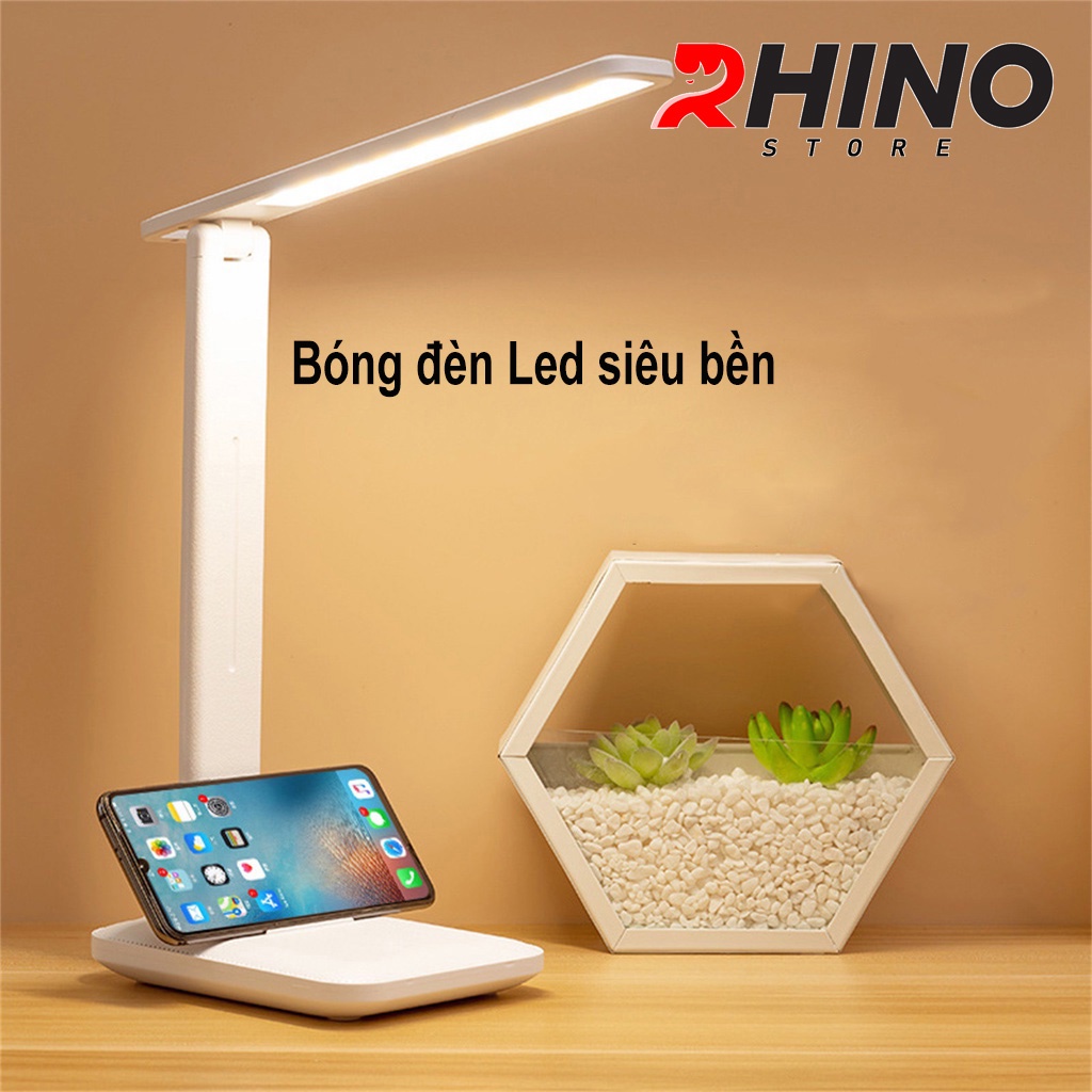 Đèn học LED bảo vệ mắt chống cận cảm ứng Rhino L201, tích điện đa năng làm việc, để bàn học, đọc sách