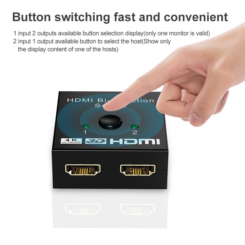 Bộ Chia HDMI 4K 2 Cổng 1x2 / 2x1 Hỗ Trợ Ultra HD 4K 1080P 3D HDR HDCP Cho PS4 Xbox HDTV