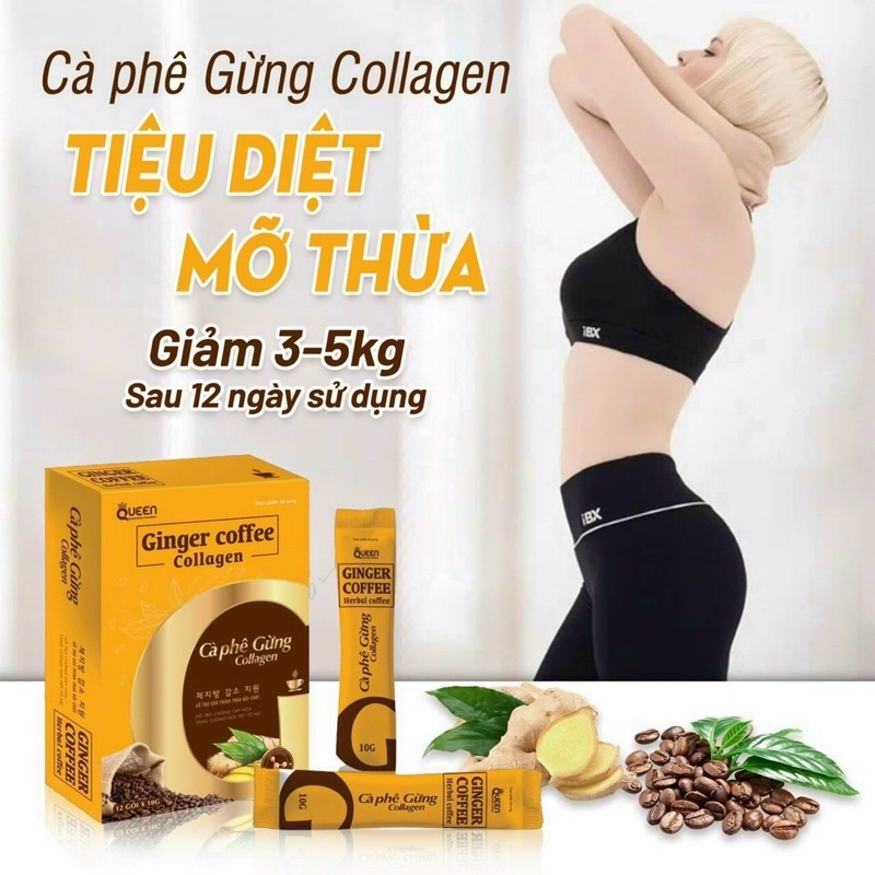 CÀ PHÊ GỪNG COLLAGEN ĐẸP DA GIỮ DÁNG 12gói
