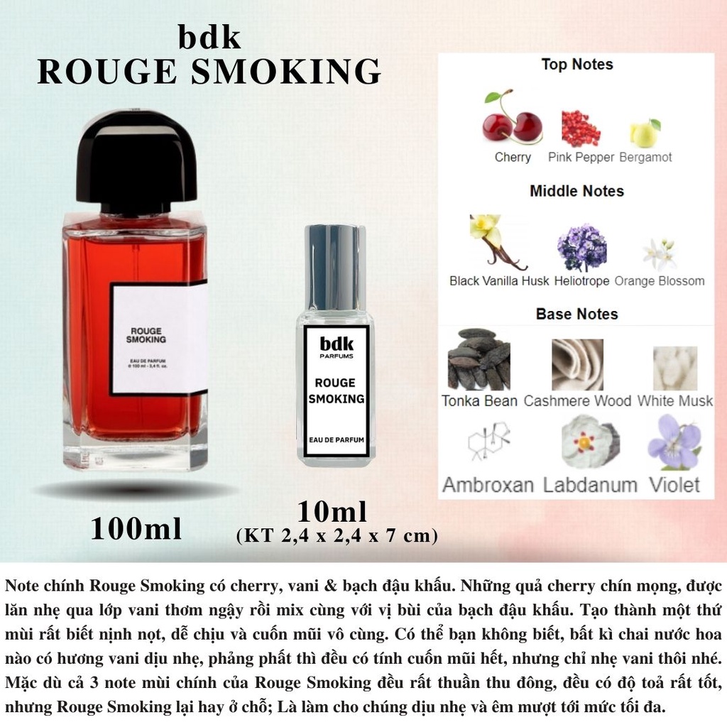 Nước hoa chính hãng cao cấp - bdk Rouge Smoking cá tính, lôi cuốn và gợi cảm