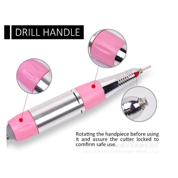 Tay cầm máy mài nail.202 Máy Làm Móng Có Thể Thay Thế Đầu Mài Tay Cầm Phụ Kiện