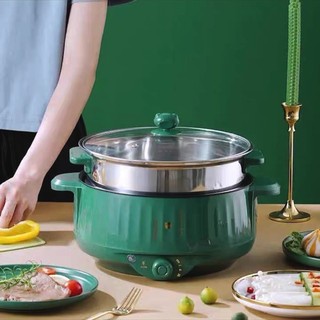 Nồi lẩu đa năng 2 tầng công suất 1000w, nồi lẩu điện mini kèm giá hấp