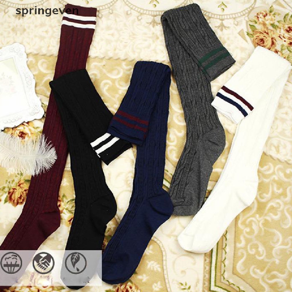 Vớ Dài Qua Gối Giữ Ấm Họa Tiết Bột Chiên Thời Trang Mùa Đông Dành Cho Nữ