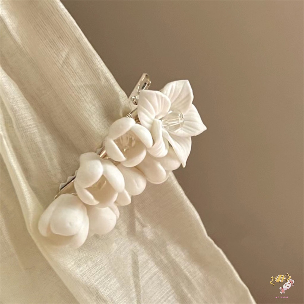 YADORNOS Kẹp Tóc Mái Ngang Đính Hoa Dễ Thương Cho Bé Gái