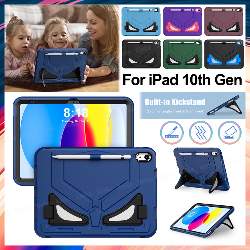 For iPad 10th Gen 10.9 2022 7th 8th 9th Gen 10.2 Air4 Air5 10.9 Pro11 2018 2020 2021 2022 New iPad 9.7 inch 2017 2018 iPad 6th Gen Air2 Pro 9.7 Case Shockproof Multiple Protect Kids Safe PC Silicon Panther pattern Tablet Cover