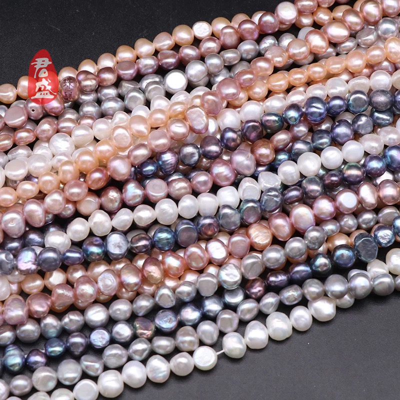 Bán Trực Tiếp Từ Nhà Máy Vòng Tay Ngọc Trai Tự Nhiên Hai Mặt Lỗ Thẳng Nhẹ Làm Trang Sức diy Bán Sỉ