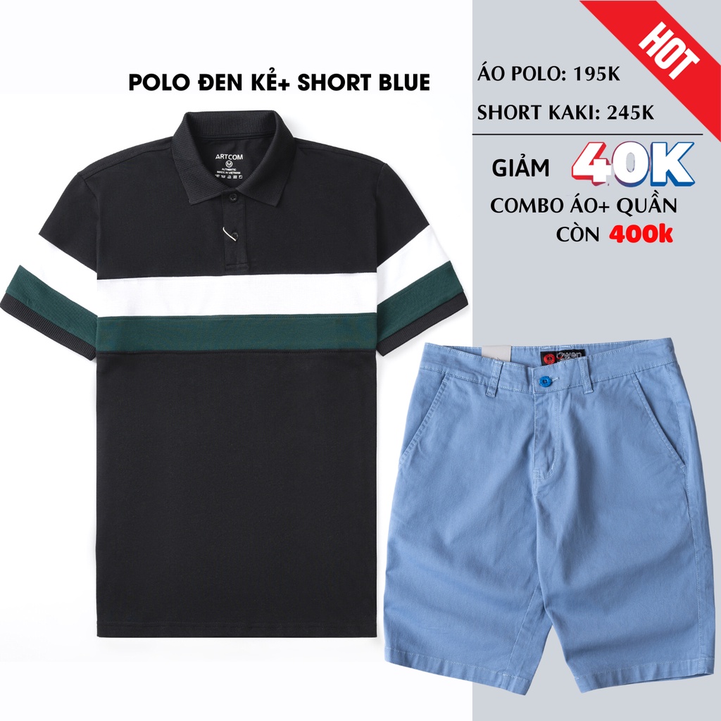 [Giảm 40k combo] áo polo nam và quần short kaki owen chất cotton mềm mại thấm hút mồ hôi form regular trẻ dtrung