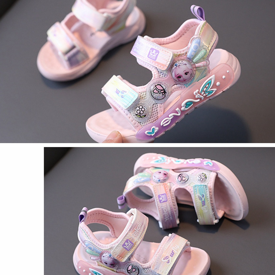 Xăng đan Đế Mềm Có Đèn LED Dễ Thương Cho Bé Gái 1-6 Tuổi