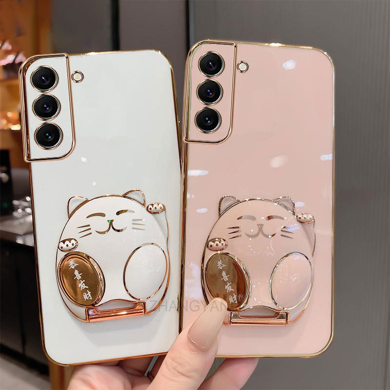 Ốp lưng Samsung S22 S22 PLUS S22 Ultra ốp điện thoại TPU Silicon Mềm Họa Tiết Mèo 3D Có Giá Đỡ Cho Samsung S22 S22 PLUS S22 Ultra
