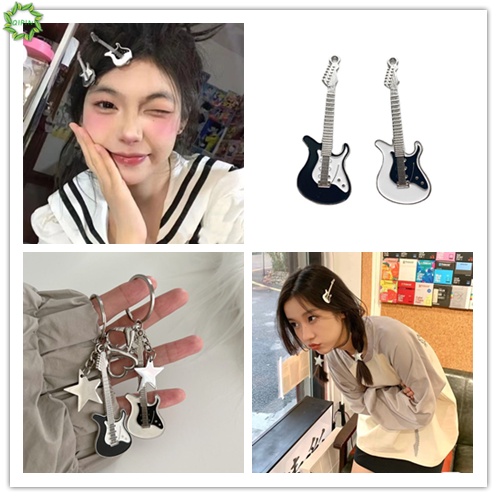 Kẹp Tóc Hình Cây Đàn Ghi Ta Bằng Hợp Kim Dễ Thương Qipin Girl Y2k