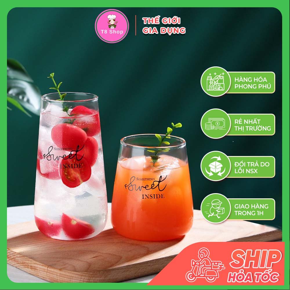 Ly Thủy Tinh,Cốc Thủy Tinh Sweet 450ml_500ml Chịu Nhiệt Cao Cấp.Phong Cách Hàn Quốc