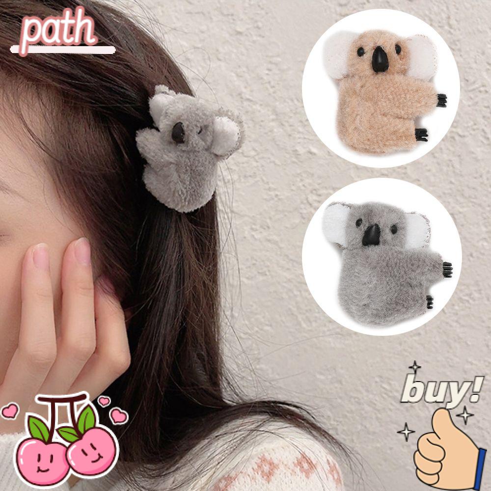 Kẹp Tóc Hình Gấu Koala Phủ Lông Dễ Thương Thời Trang Cho Bạn Gái