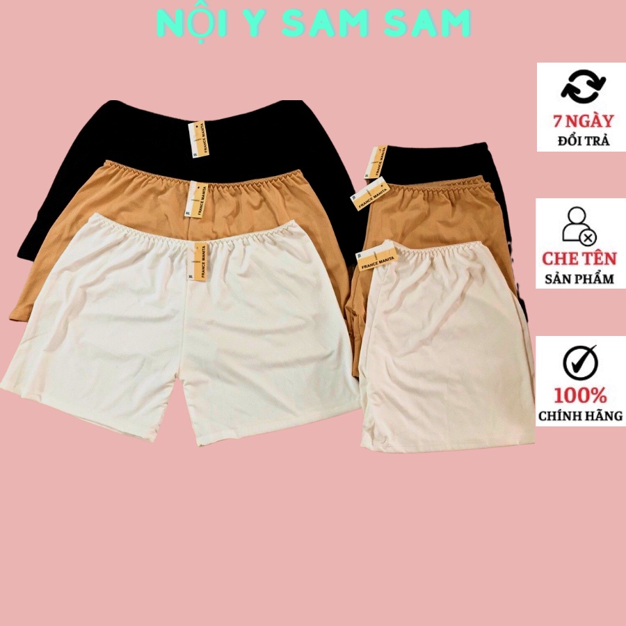 Quần lót đùi bảo hộ SAM SAM mặc trong váy đầm chất cotton trơn from dài màu da đen trắng Size 40kg-70kg