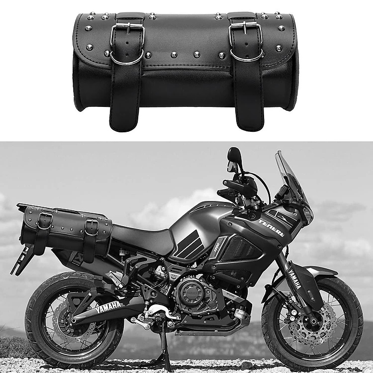 Túi Trống Tròn 30cm Đuôi Xe Máy Chống Nước cho xe Moto/xe đạp bằng da PU
