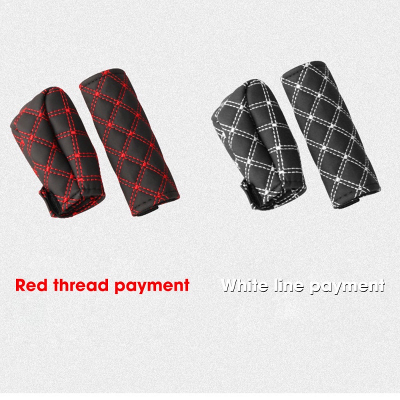 Set 2 Bọc Tay Nắm Cần Số Xe Hơi Giả Da Thêu Họa Tiết