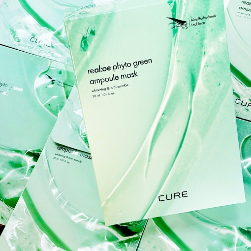 Set 10 Mặt nạ tinh chất  lô hội dưỡng da Cure Real:oe Phyto Green Ampoule Mask 30ml