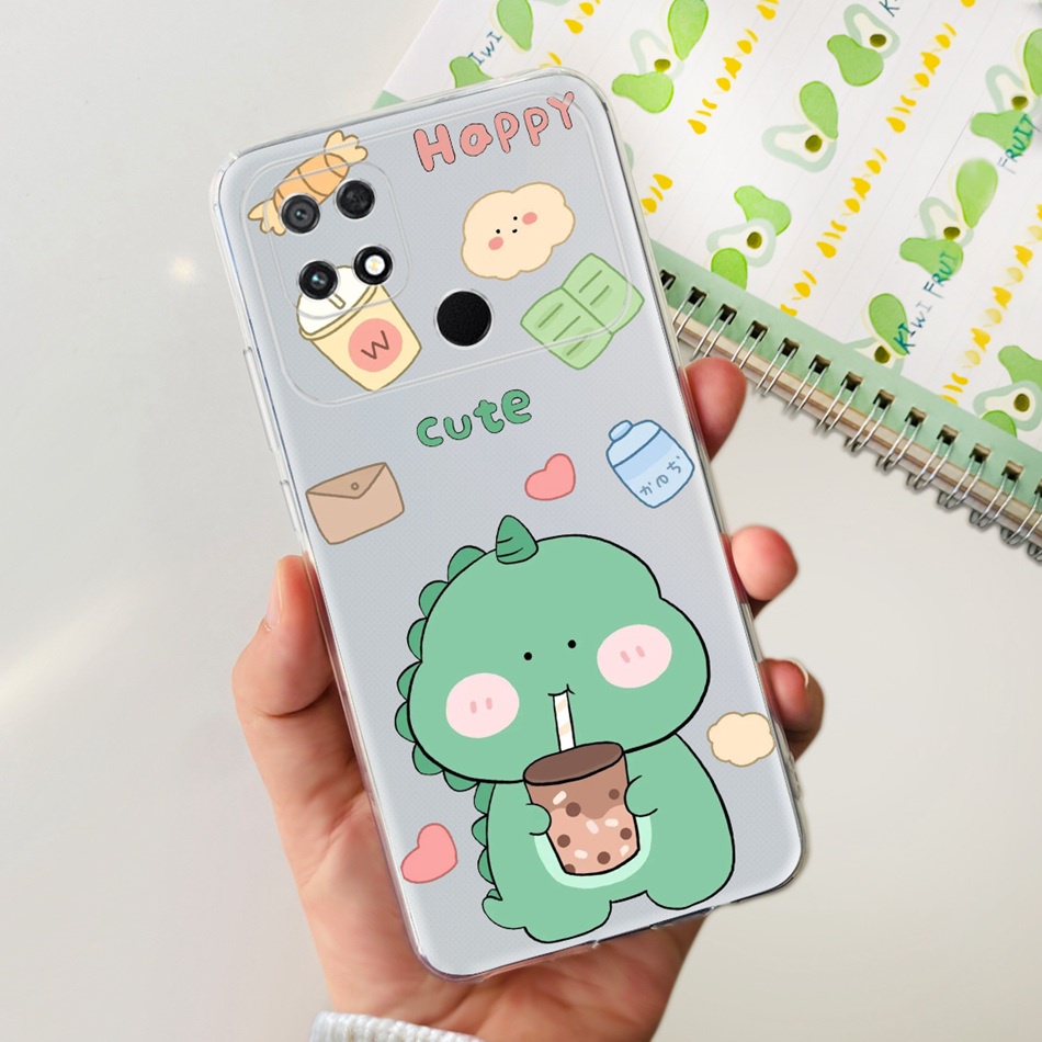 Ốp Điện Thoại Silicone TPU Mềm In Hình Khủng Long / Mèo Đáng Yêu Cho Xiaomi Poco C40 C50 2023 PocoC40 C 50 4G